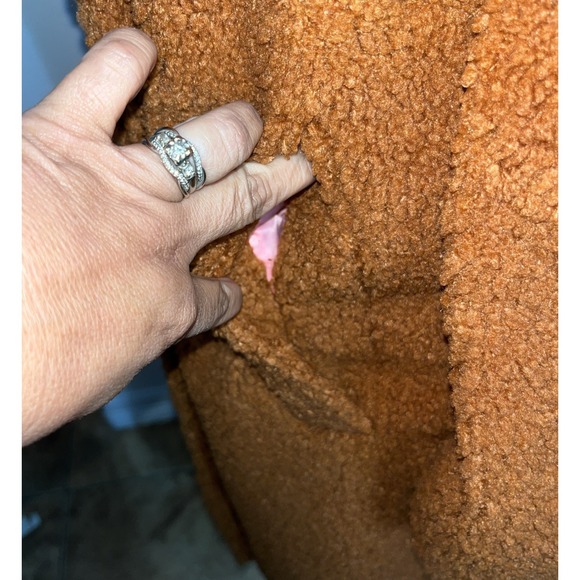 Maeve by Anthropologie Brown Silas Sherpa Long Coat Two Button Front Sz Med NWTs - Picture 5 of 14